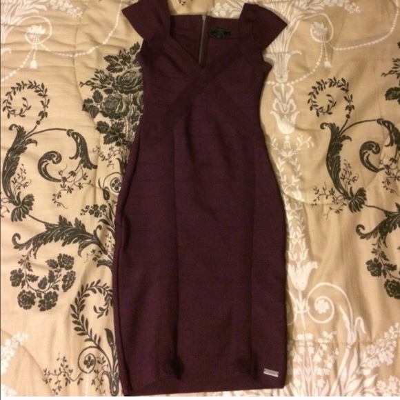 Dark purple cutout guess dress