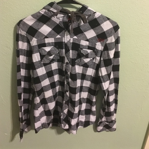 Plaid hooded sweatshirt