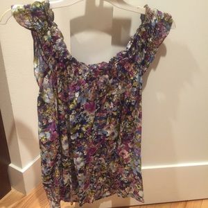 Ann taylor loft size M floral peasant blouse