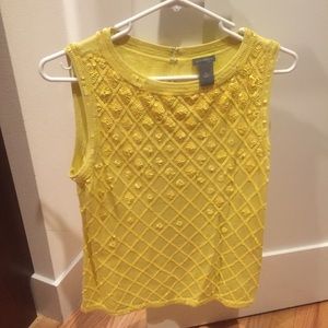 Ann taylor size M sequin yellow sleeveless tank