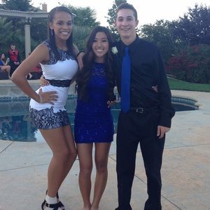 Blue short dress homecoming