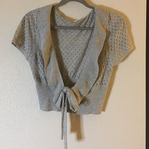 Gray Cropped Cardigan