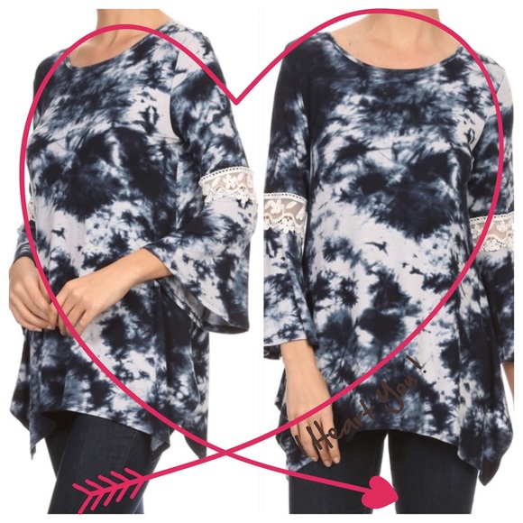 TIE DYE JERSEY TOP WITH ASYMMETRICAL HEM - Picture 2 of 3