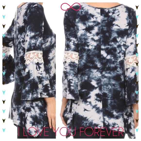 TIE DYE JERSEY TOP WITH ASYMMETRICAL HEM - Picture 3 of 3