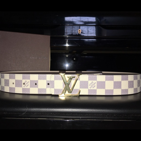 LOUIS VUITTON LV Damier Azur Belt US 32-36