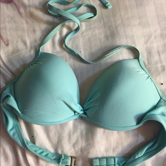 Blue green bra bathing suit m
