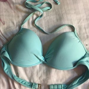 Blue green bra bathing suit m
