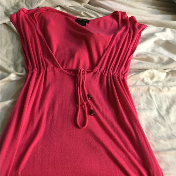 Dark pink beach bikini cover dress