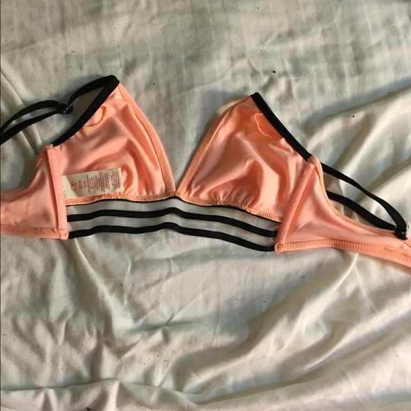 Orange and black cute small bikini top