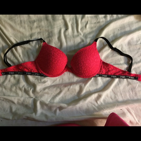 Victoria's Secret push up red pink logo 34B