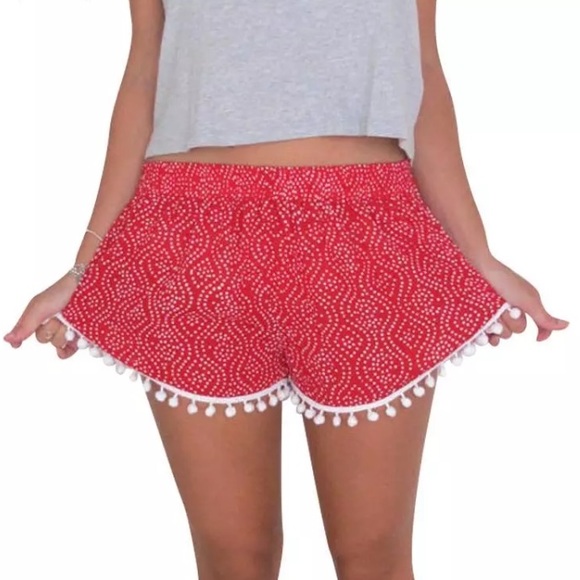 Red Pom Pom shorts