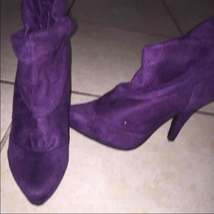 Purple velvet ankle heels  6