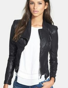 SOLD BLANK NYC VEGAN LEATHER FITTED JACKET XS