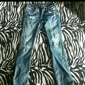 silver jeans