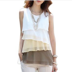Super cute chiffon layered  top