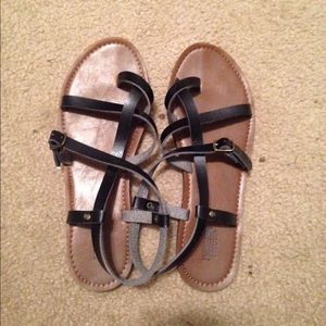 Black strappy sandals