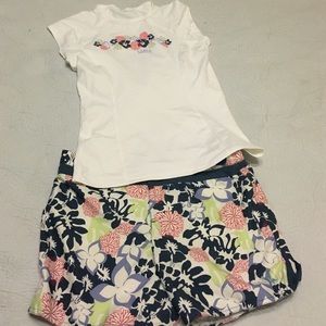 Board shorts and top