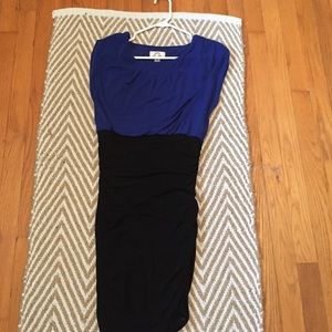 Never worn royal blue and black fitting dress