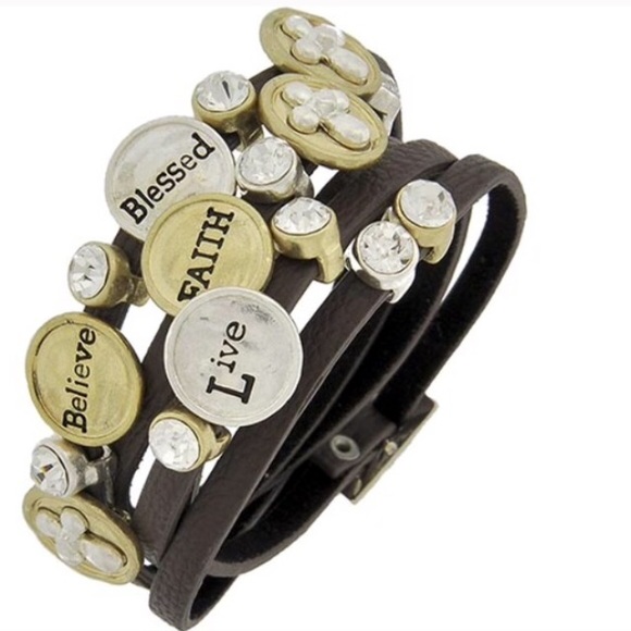 Gorgeous black leatherette bracelet