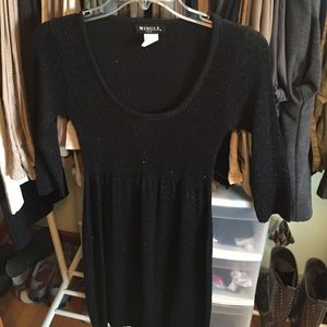Black glittery sweater dress