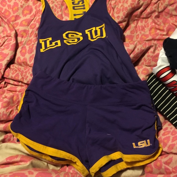LSU reversible tank top and shorts