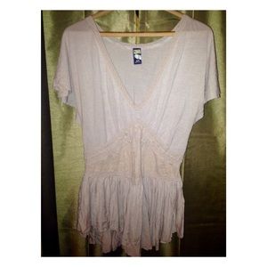 Free People Light Tan Flowy Top