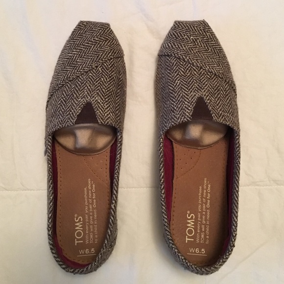Brown Metallic Herringbone Women's Classics Toms