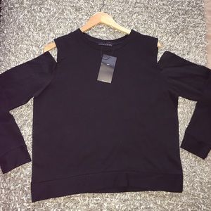 Shoulder Slit Black Zara Sweatshirt