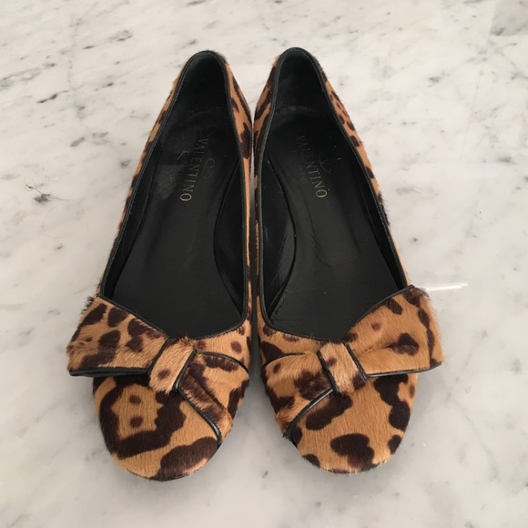 Valentino Pony Hair Cheetah Kitten Heels