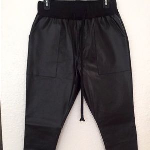 Faux Leather Joggers S-M Unisex