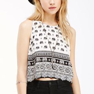 Forever 21 Black and White Elephant Tank Top
