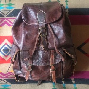 Genuine Moroccan leather backpack