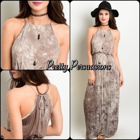 SOLD OUT🌻NWT Latté Tie Dyed Sleeveless Maxi Dress - Picture 3 of 3