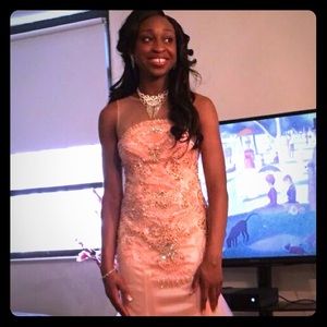 Coral colored Prom Dress! Only Worn Once!