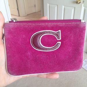 SOLD Pink and White Coach Wristlet