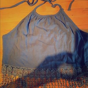 Blue Crop Top