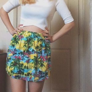 Lightweight Beach Patterned Circle Skirt