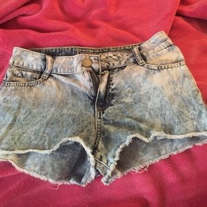 High waisted denim shorts