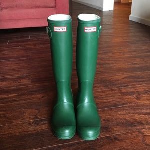 Green Matte Hunter Rain Boots