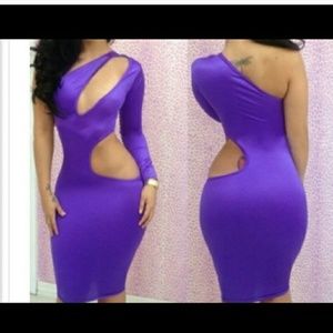 Purple half sleve dress