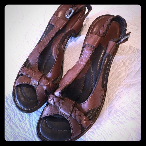 Born heeled leather sandals