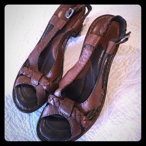 Born heeled leather sandals