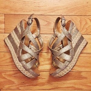 Gold "Jeanelle" Guess Wedges