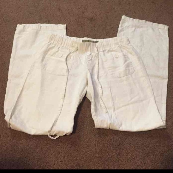 Off white/Light Khaki linen pants