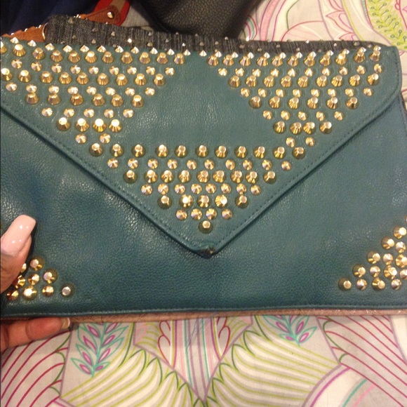 Teal clutch