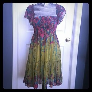 Island dress with smocked waist