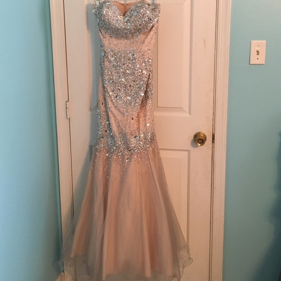 LAST DAY SALE Mermaid jeweled prom dress.