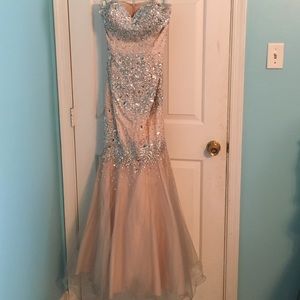 LAST DAY SALE Mermaid jeweled prom dress.