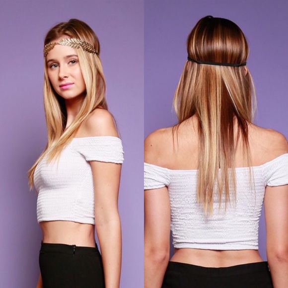 | ‼️$10 TEMP SALE‼️ | off the shoulder crop top - Picture 2 of 2