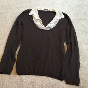 Paul & Joe Sweater with Crochet collar detail